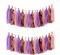 Pink Purple Rose Gold Tissue Paper Tassel Garland,Tissue Tassel Banner for Party Decorations,Pack of 15